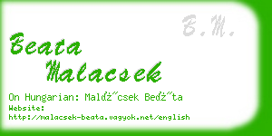 beata malacsek business card